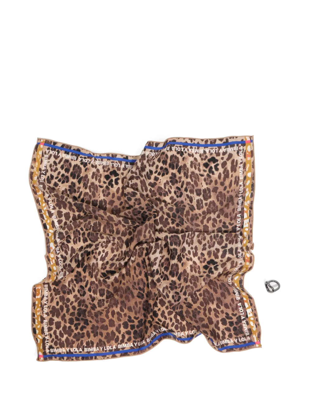 BIMBA Y LOLA Sjaalbedel met dierenprint en logo-rand Bruin