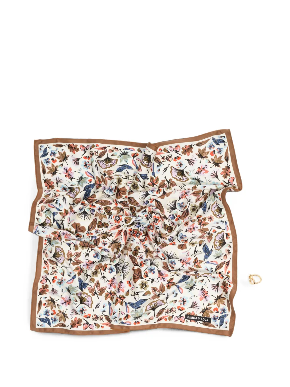 BIMBA Y LOLA Sjaal met bloemenprint en hartring Groen