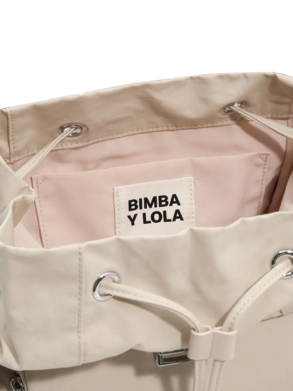 BIMBA Y LOLA Grote katoenen rugzak met zak Beige