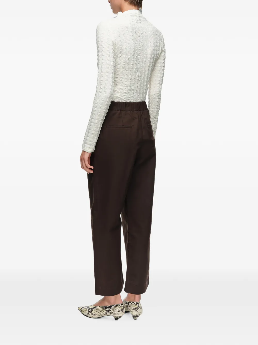 BIMBA Y LOLA Straight broek met figuurnaden Bruin