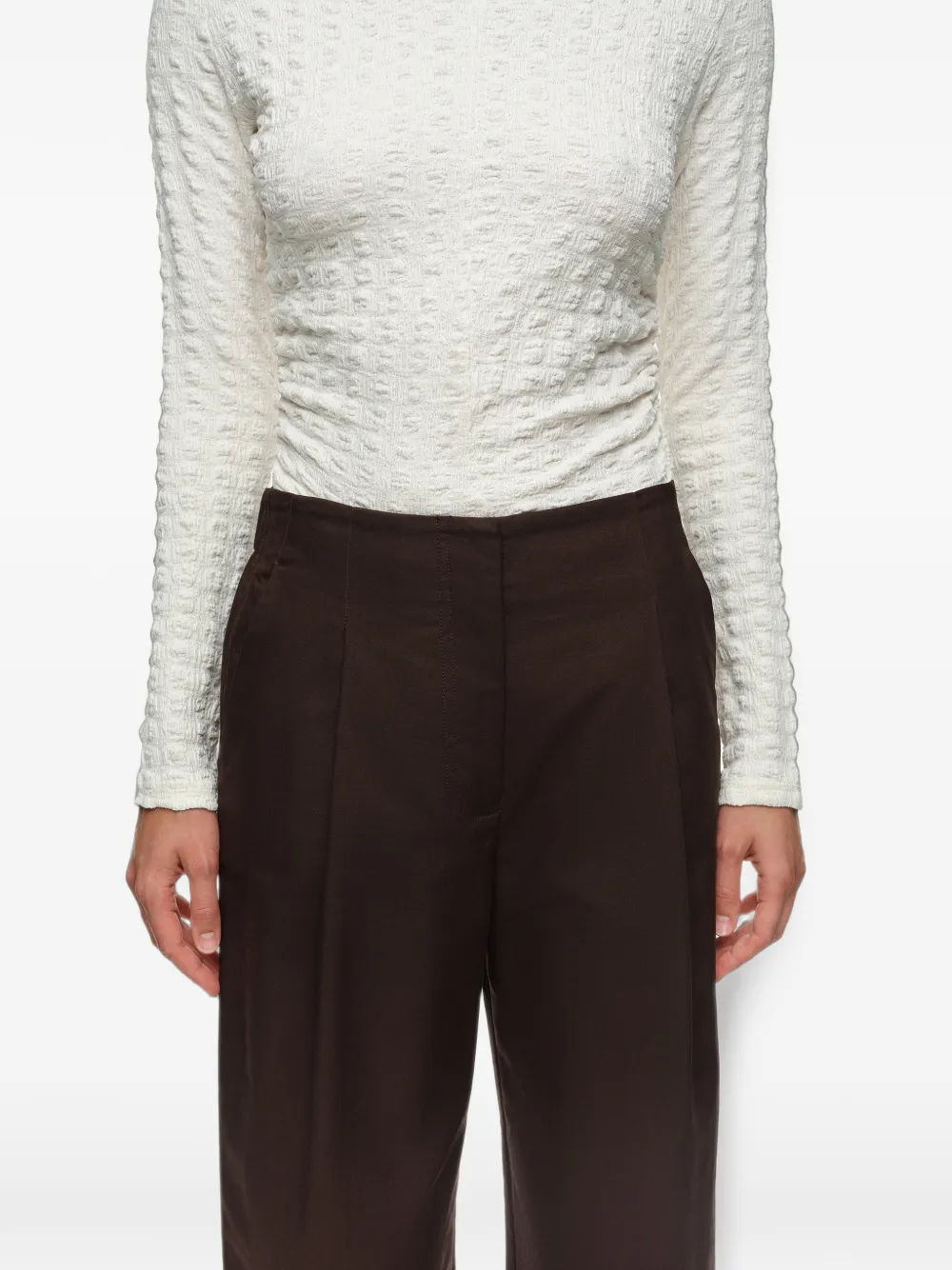 BIMBA Y LOLA Straight broek met figuurnaden Bruin