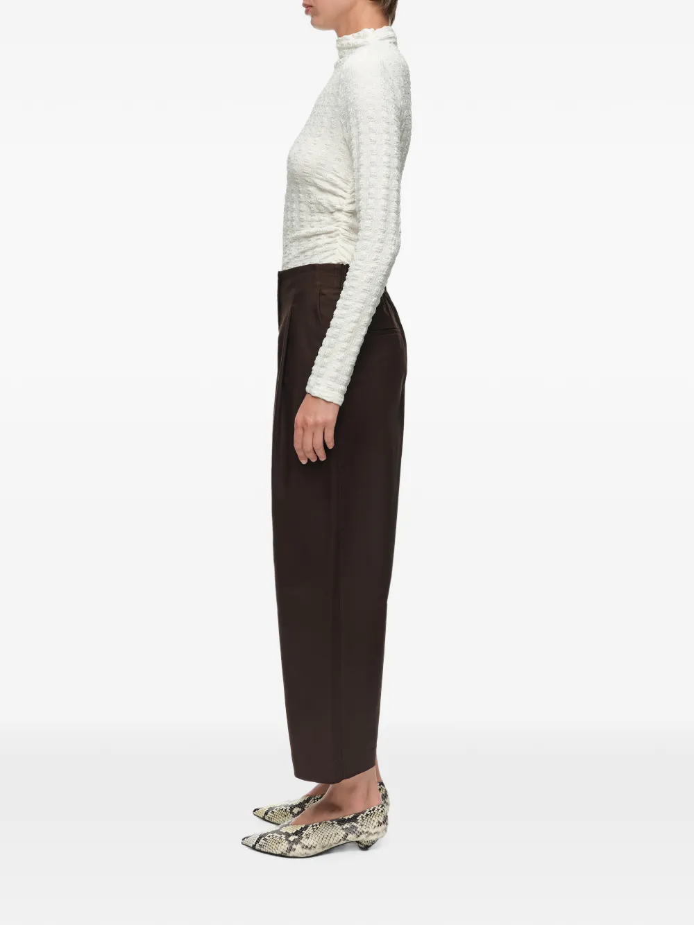 BIMBA Y LOLA Straight broek met figuurnaden Bruin