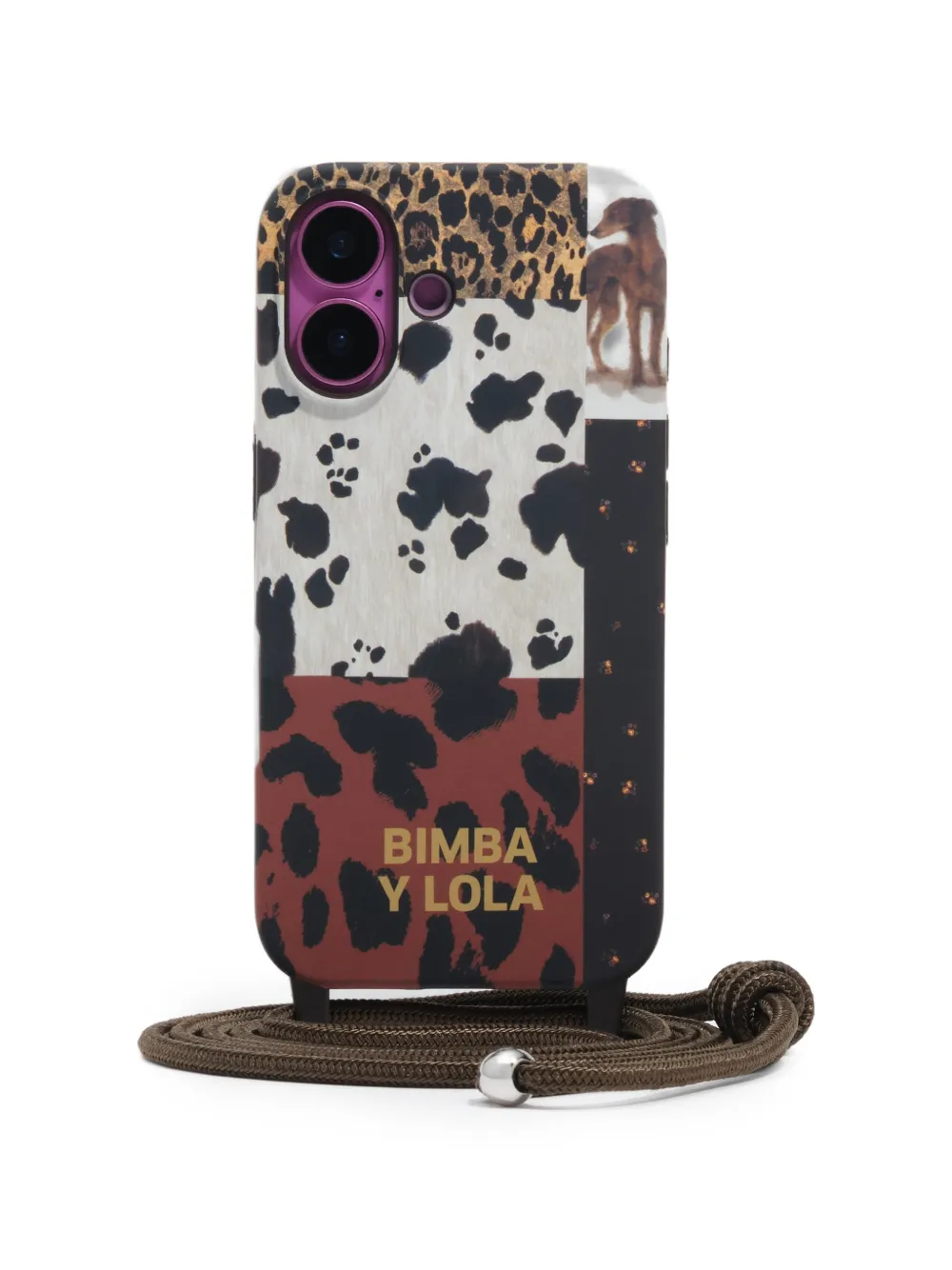 BIMBA Y LOLA pony patchwork iPhone 16 rigid case - women - Thermoplastic Polyurethane (TPU)/Polyamide/Zinc Alloy/Iron/stainless steel/Polyurethan...