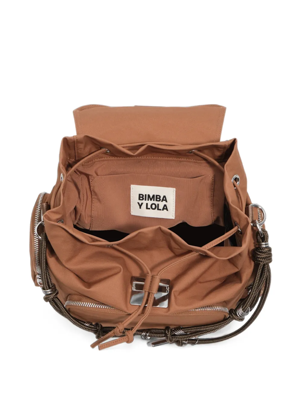 BIMBA Y LOLA Grote katoenen rugzak met zak Bruin