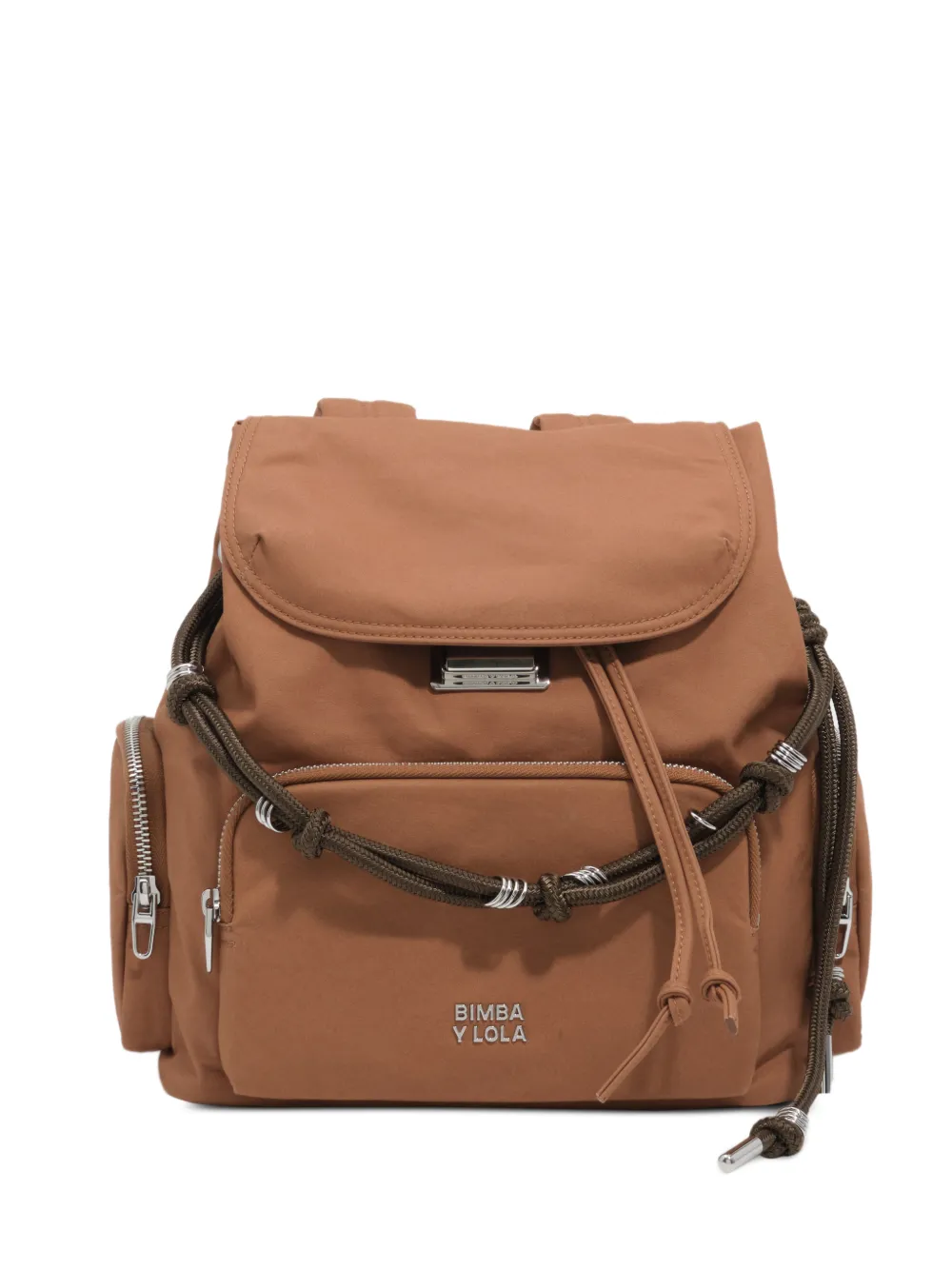 BIMBA Y LOLA large light brown cotton pocket backpack - Marrone