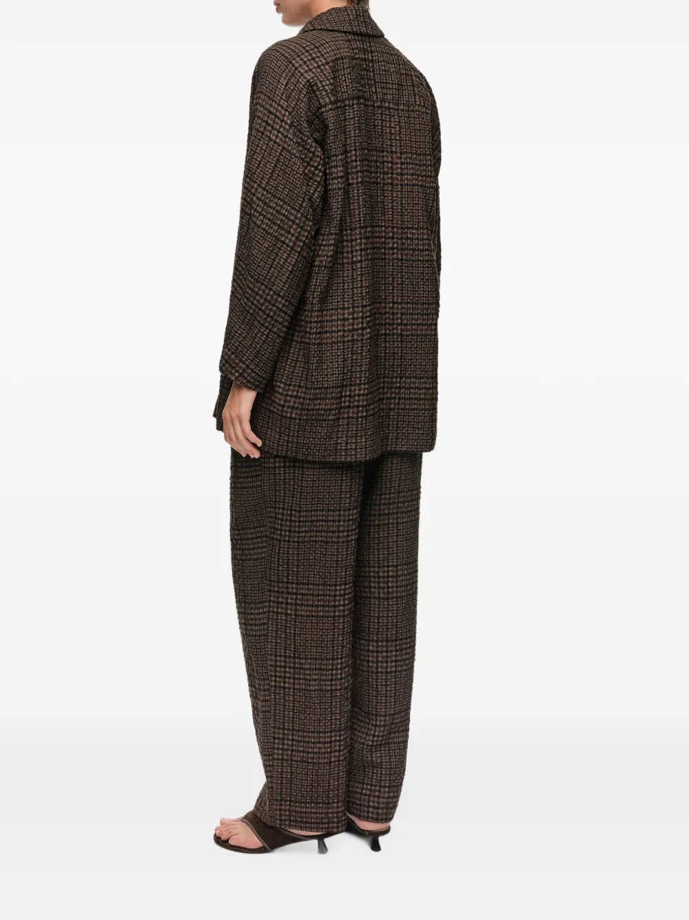 BIMBA Y LOLA Recht getailleerde blazer met ruitpatroon Bruin