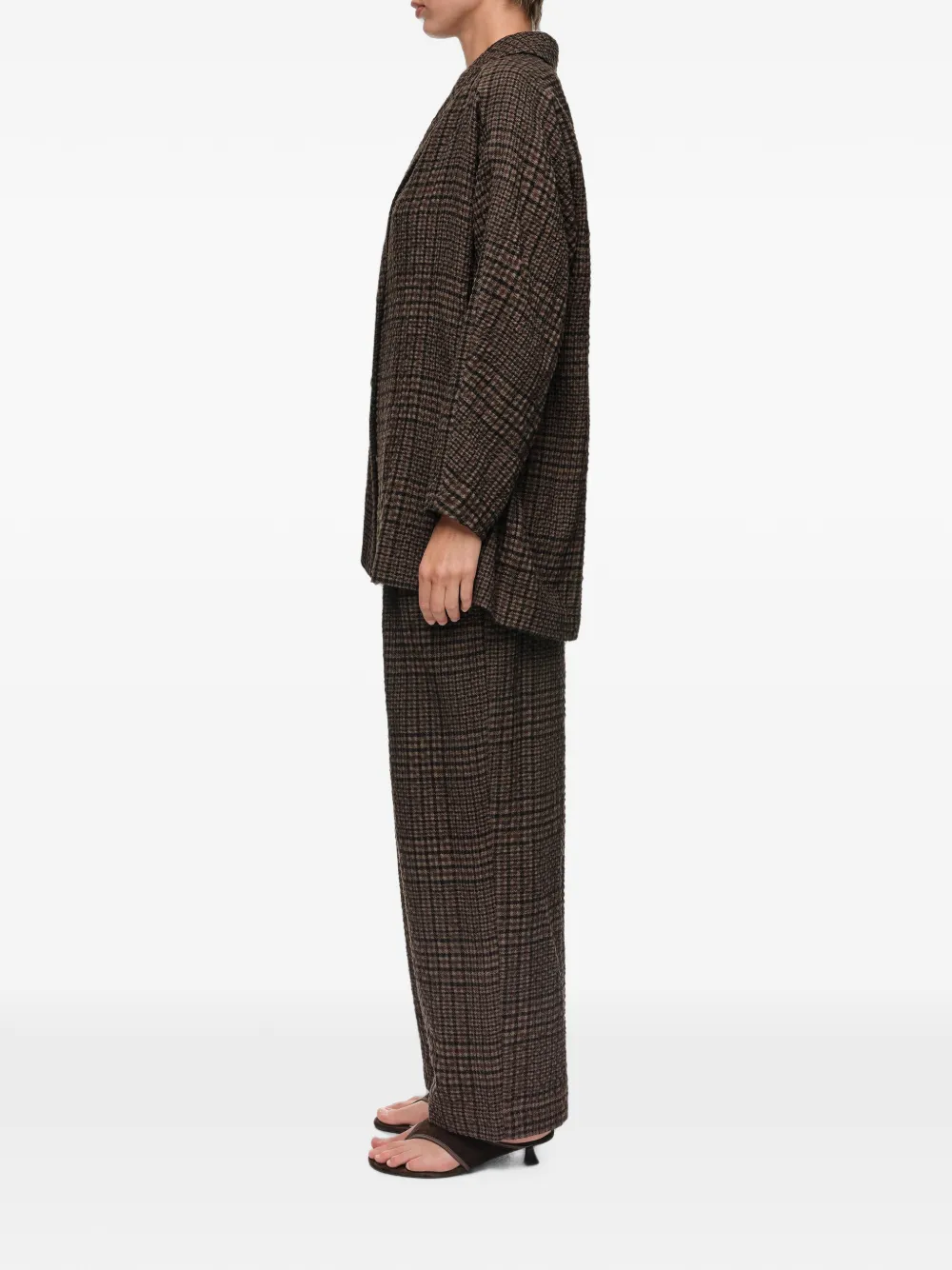 BIMBA Y LOLA Recht getailleerde blazer met ruitpatroon Bruin