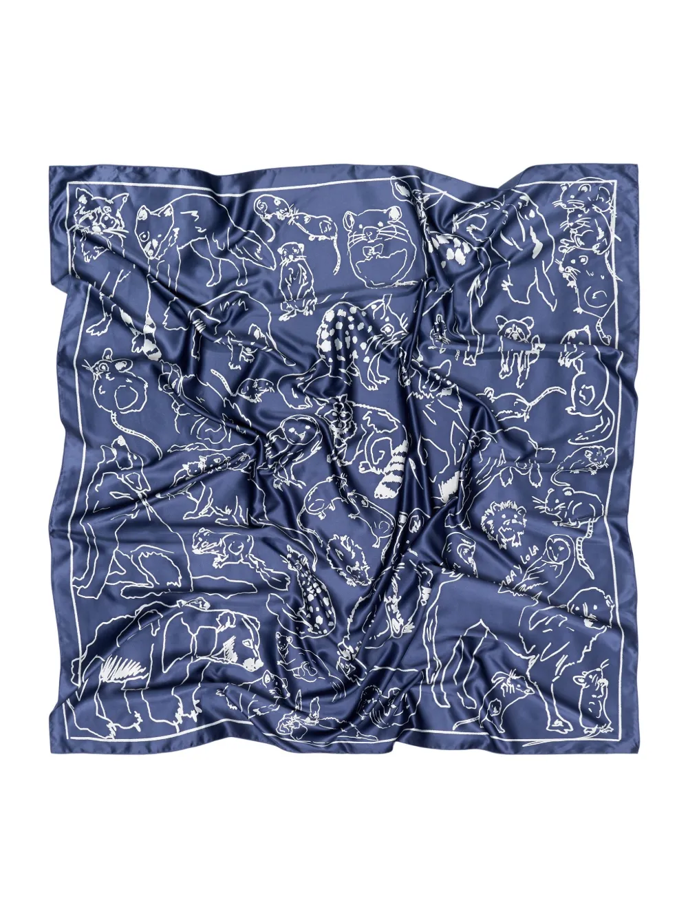 BIMBA Y LOLA Sjaal met dierenschets Blauw