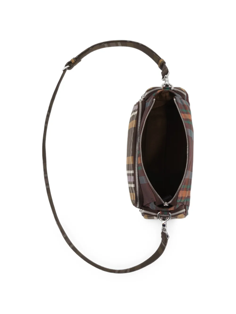 BIMBA Y LOLA Kleine tas met tartan-ruit en zak Bruin