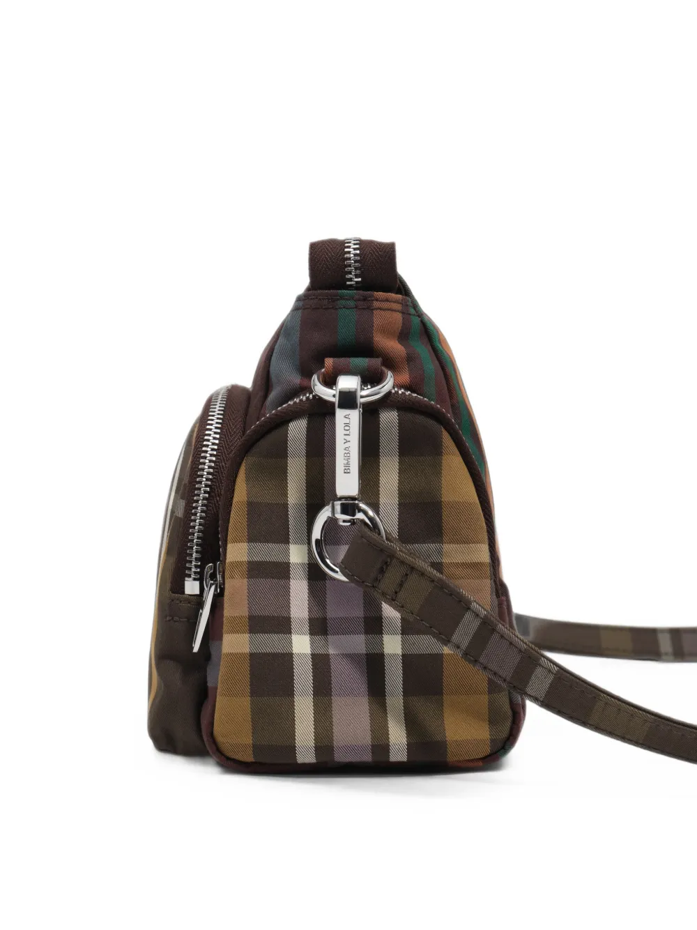 BIMBA Y LOLA Kleine tas met tartan-ruit en zak Bruin