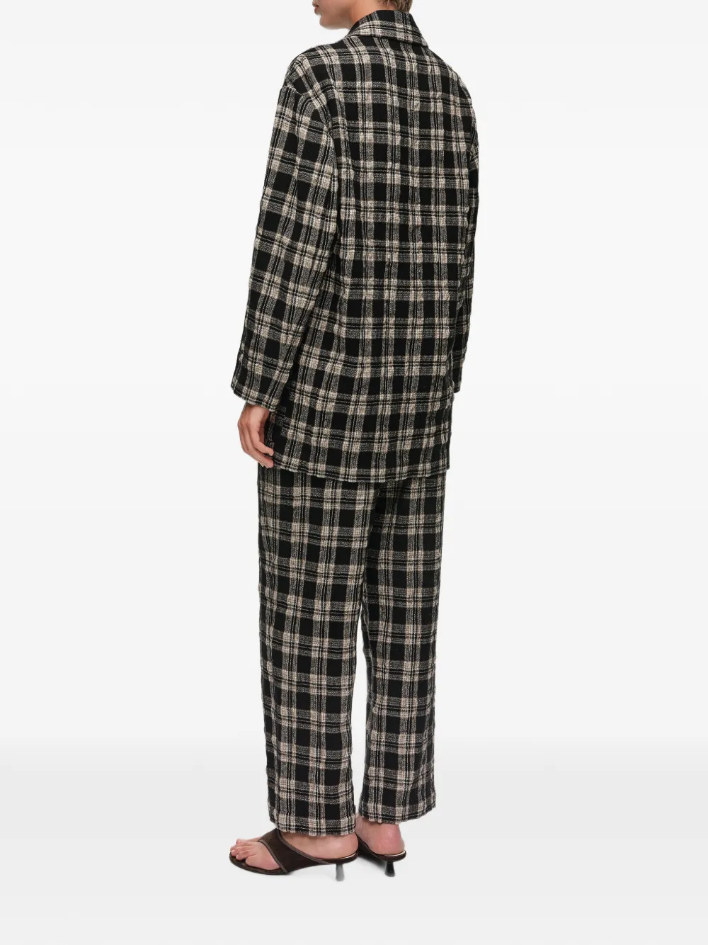 BIMBA Y LOLA Geruite broek met barrelpijpen Zwart