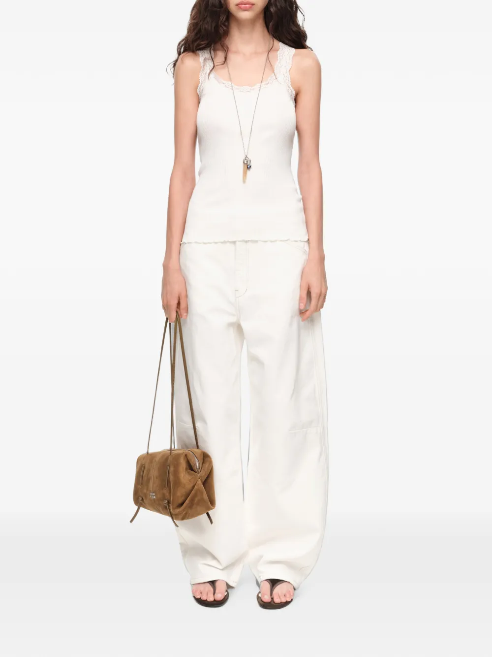 BIMBA Y LOLA Barrel denim broek met 5 zakken Beige