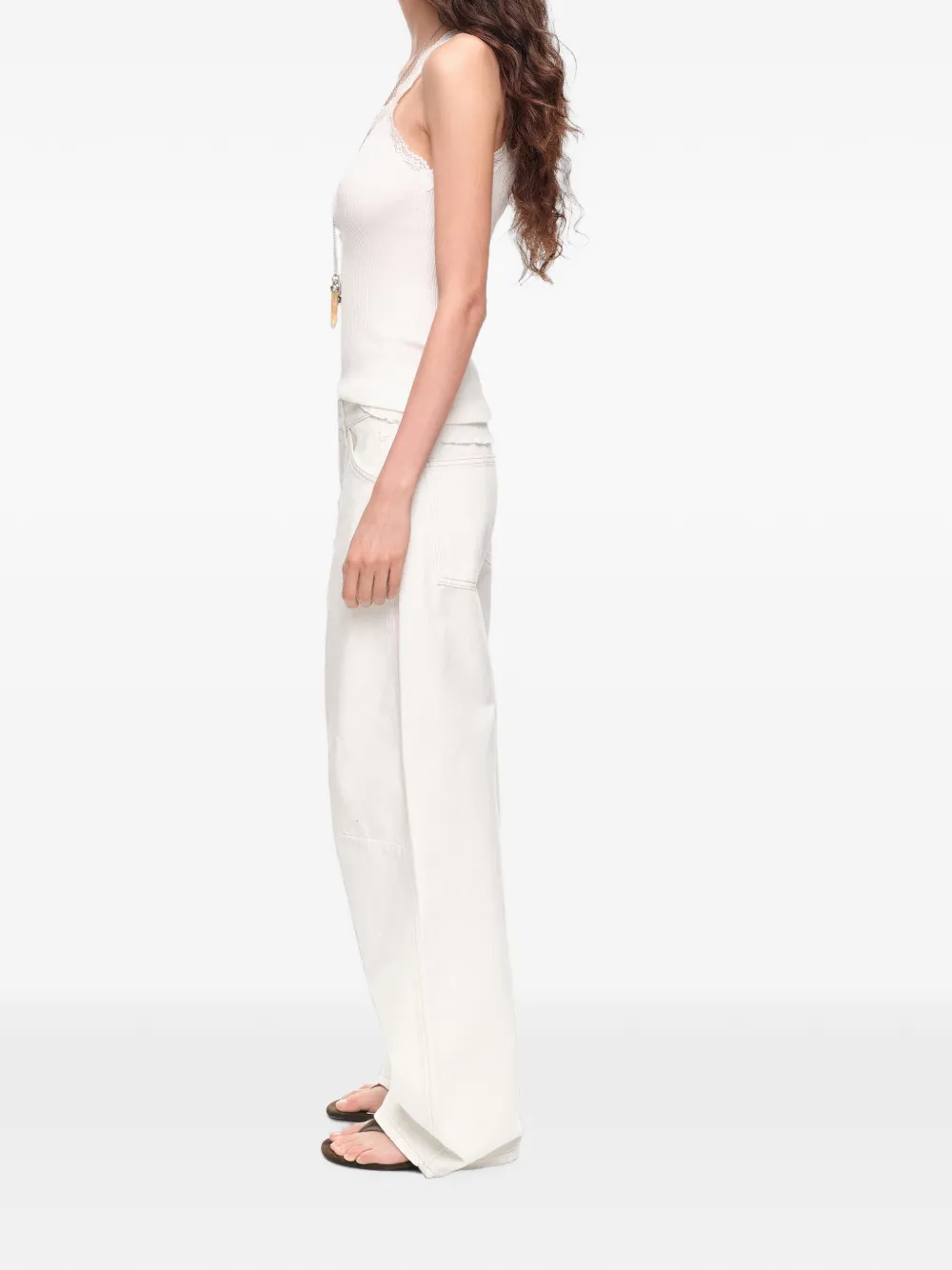 BIMBA Y LOLA Barrel denim broek met 5 zakken Beige