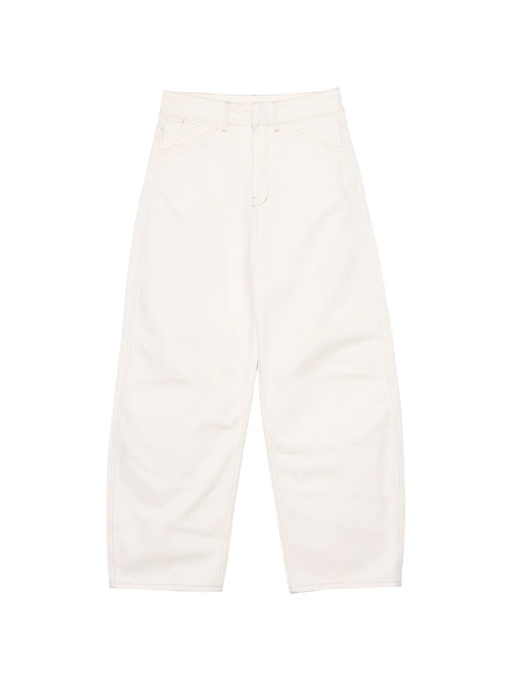 BIMBA Y LOLA barrel- white denim 5-pocket trousers