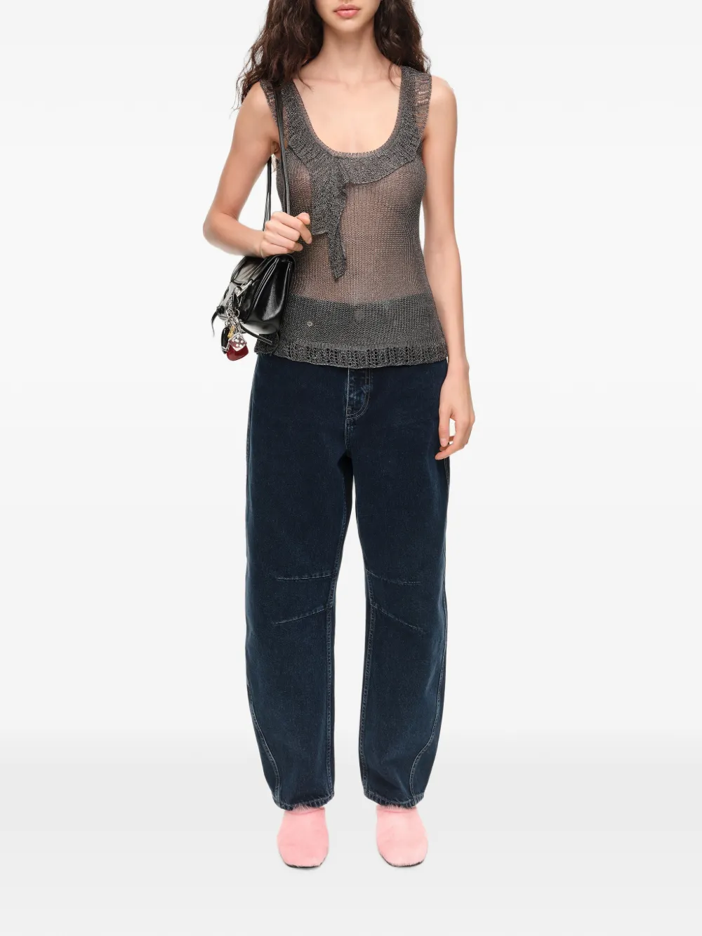 BIMBA Y LOLA Barrel denim broek met 5 zakken Blauw