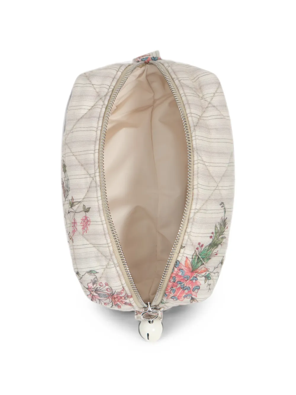 BIMBA Y LOLA Kleine Romantic Sweet Birds katoenen make-up tas Beige