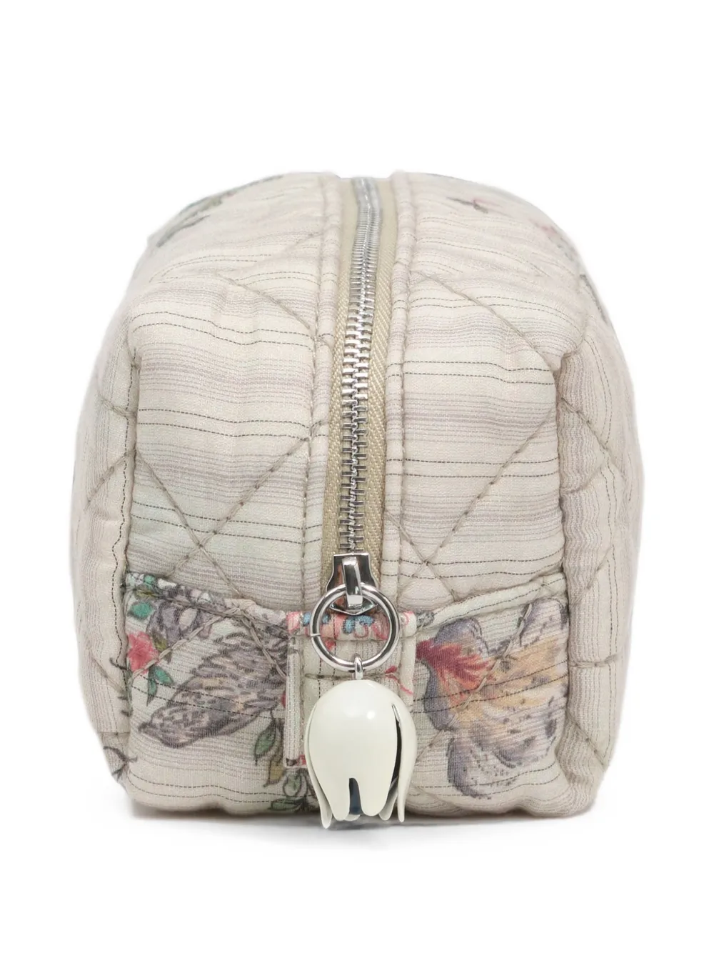 BIMBA Y LOLA Kleine Romantic Sweet Birds katoenen make-up tas Beige