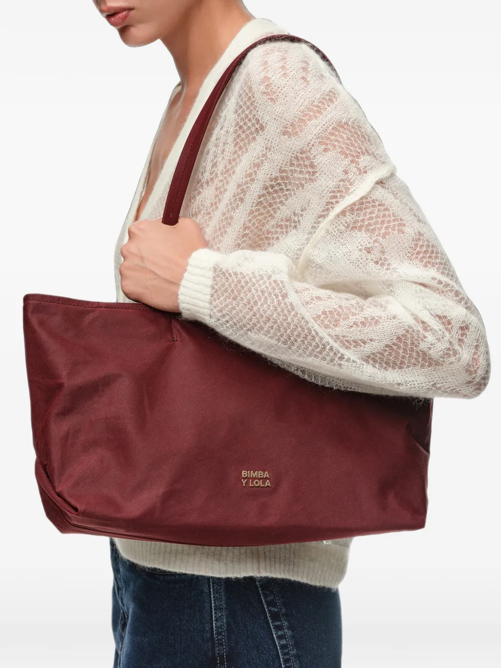 BIMBA Y LOLA Medium gecoate shopper Rood