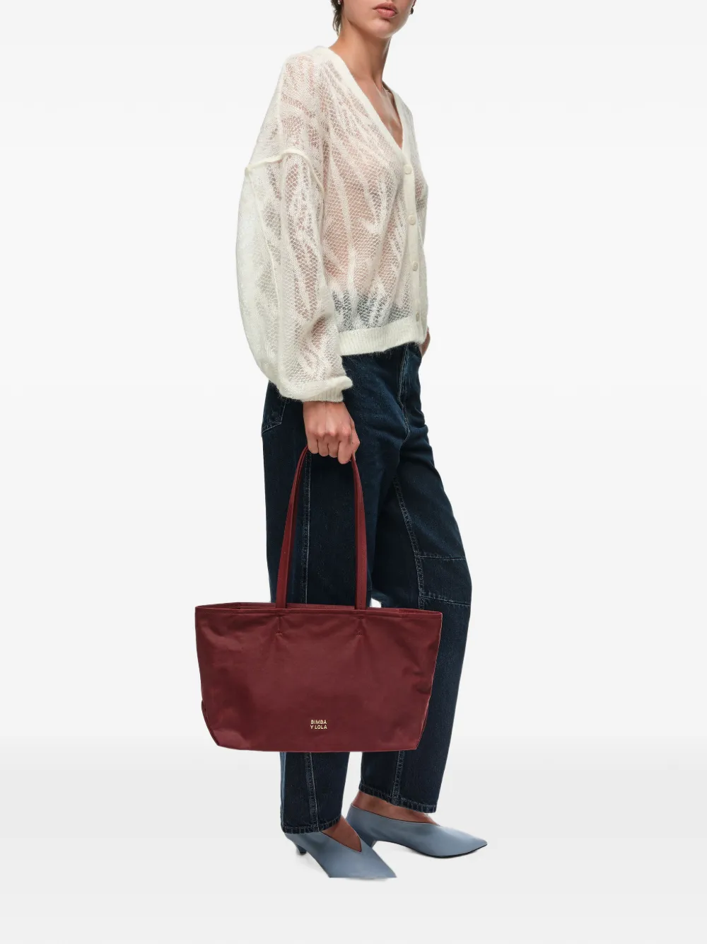 BIMBA Y LOLA Medium gecoate shopper Rood