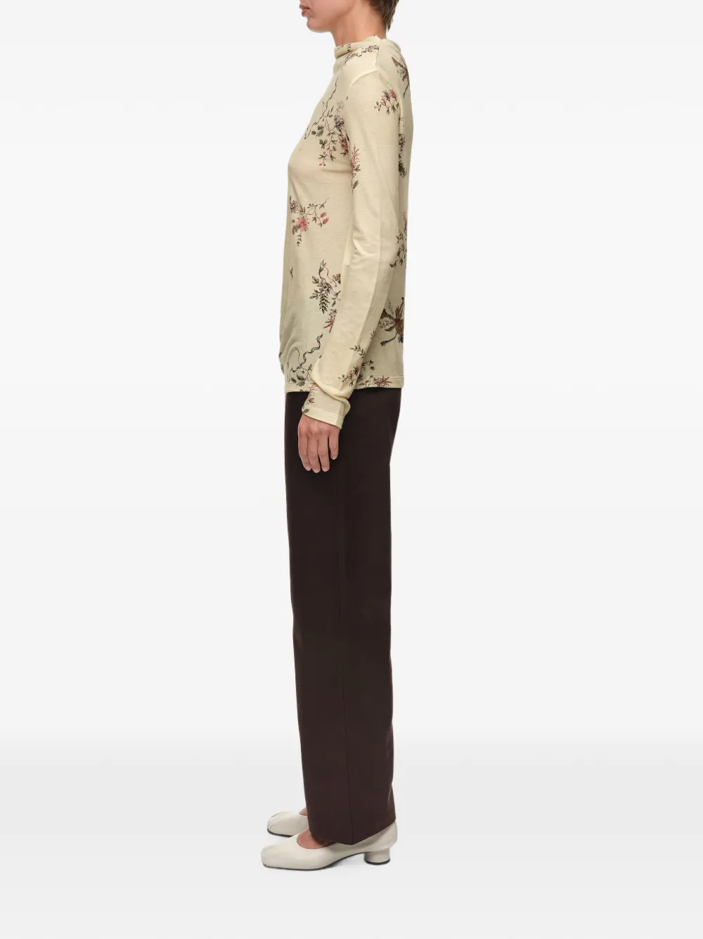 BIMBA Y LOLA Romantic Sweet Vanilla T-shirt met ruches Beige