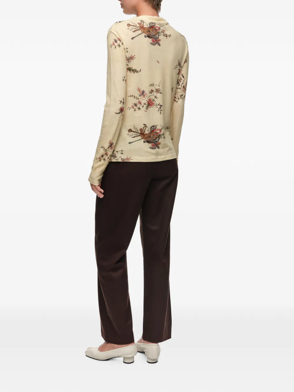 BIMBA Y LOLA Romantic Sweet Vanilla T-shirt met ruches Beige