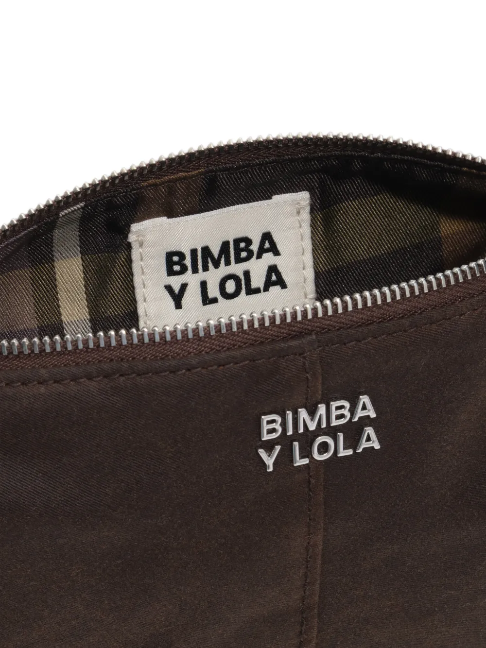 BIMBA Y LOLA Kleine Trapecio gecoate make-uptas Bruin