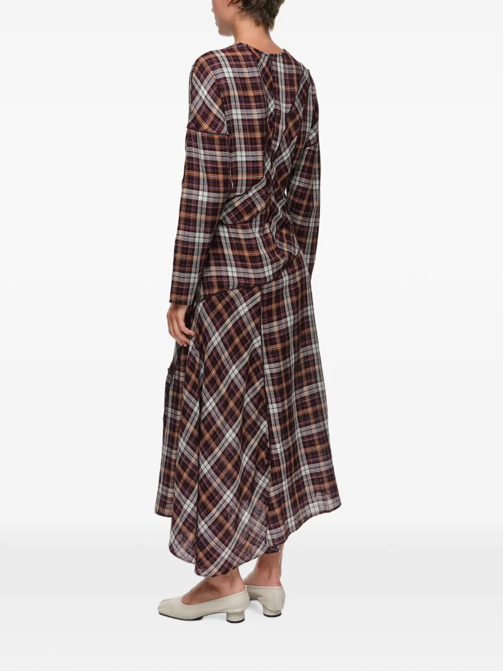 BIMBA Y LOLA Patchworkjurk met ruitpatroon en vleermuismouwen Rood