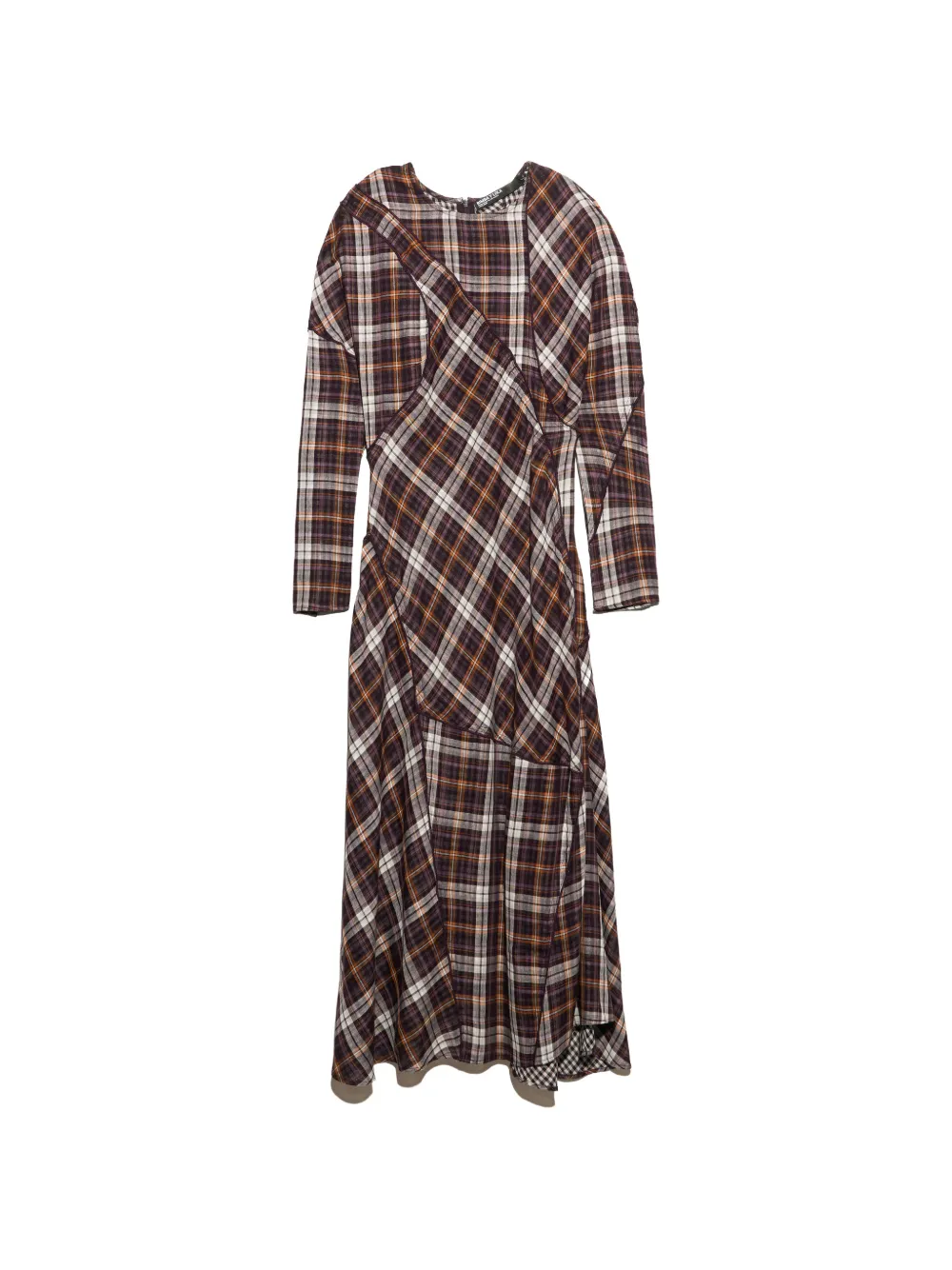 BIMBA Y LOLA garnet checked patchwork dress with batwing sleeves