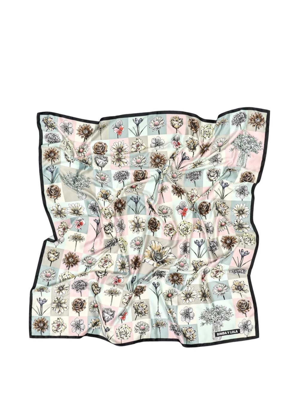 BIMBA Y LOLA Botanical Mosaic Composition sjaal Grijs
