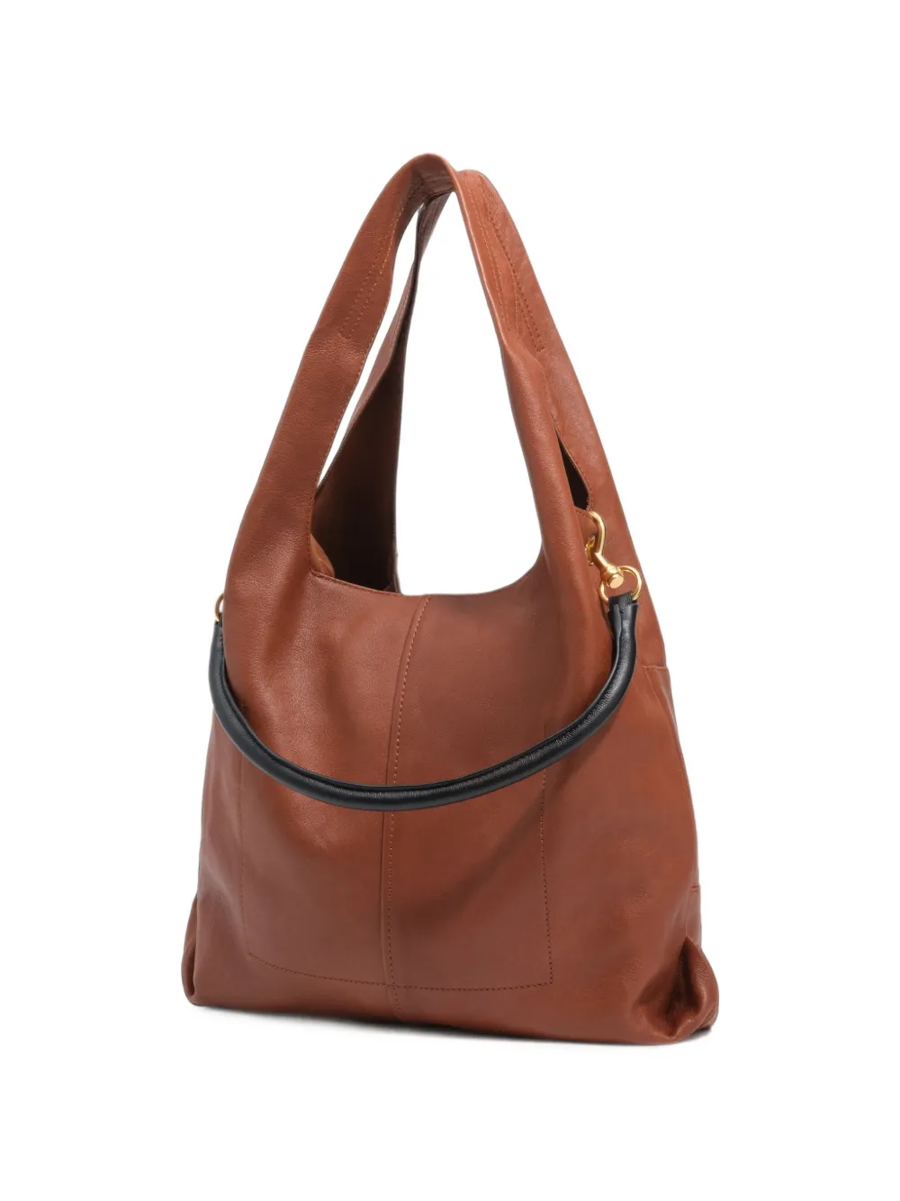 BIMBA Y LOLA Grote paperbag met patchwork Bruin
