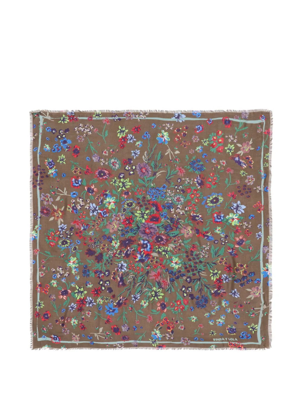 BIMBA Y LOLA Schal mit Blumenmotiv - Braun