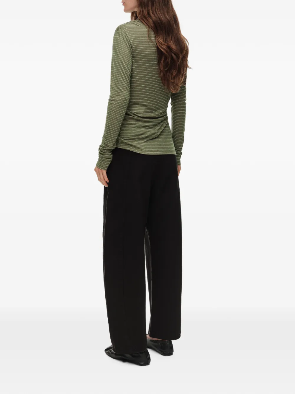 BIMBA Y LOLA Gestreept T-shirt met ruches Groen