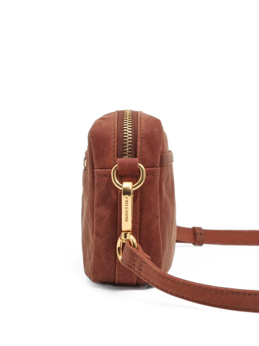 BIMBA Y LOLA Kleine gecoate crossbodytas Bruin