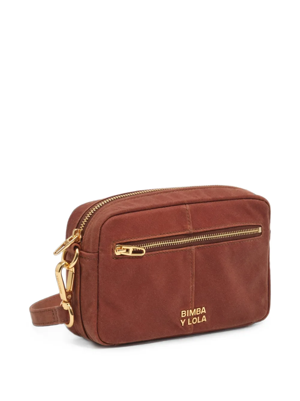 BIMBA Y LOLA Kleine gecoate crossbodytas Bruin
