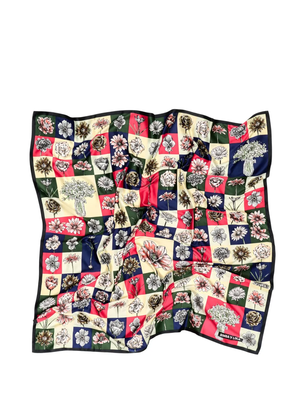 BIMBA Y LOLA Botanical Mosaic Composition sjaal Roze
