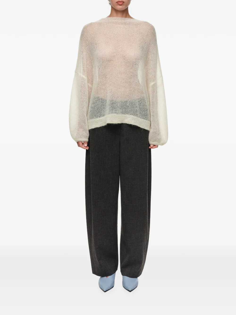 BIMBA Y LOLA Gemêleerde broek met barrelpijpen Grijs
