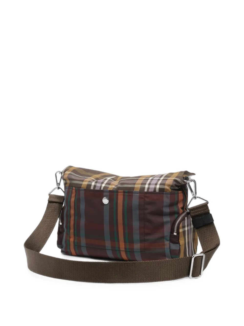 BIMBA Y LOLA Grote tartan tas met klepzak Bruin