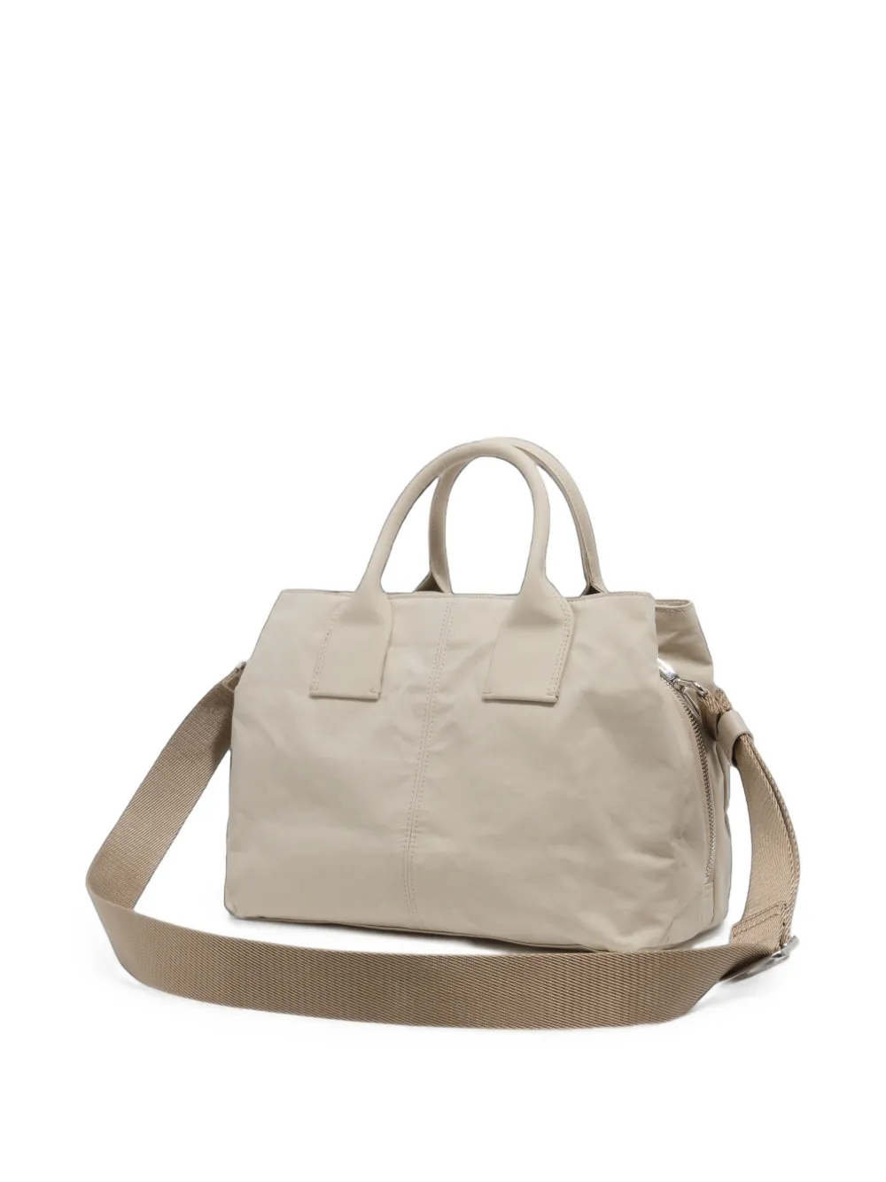 BIMBA Y LOLA Grote katoenen handtas met zak Beige