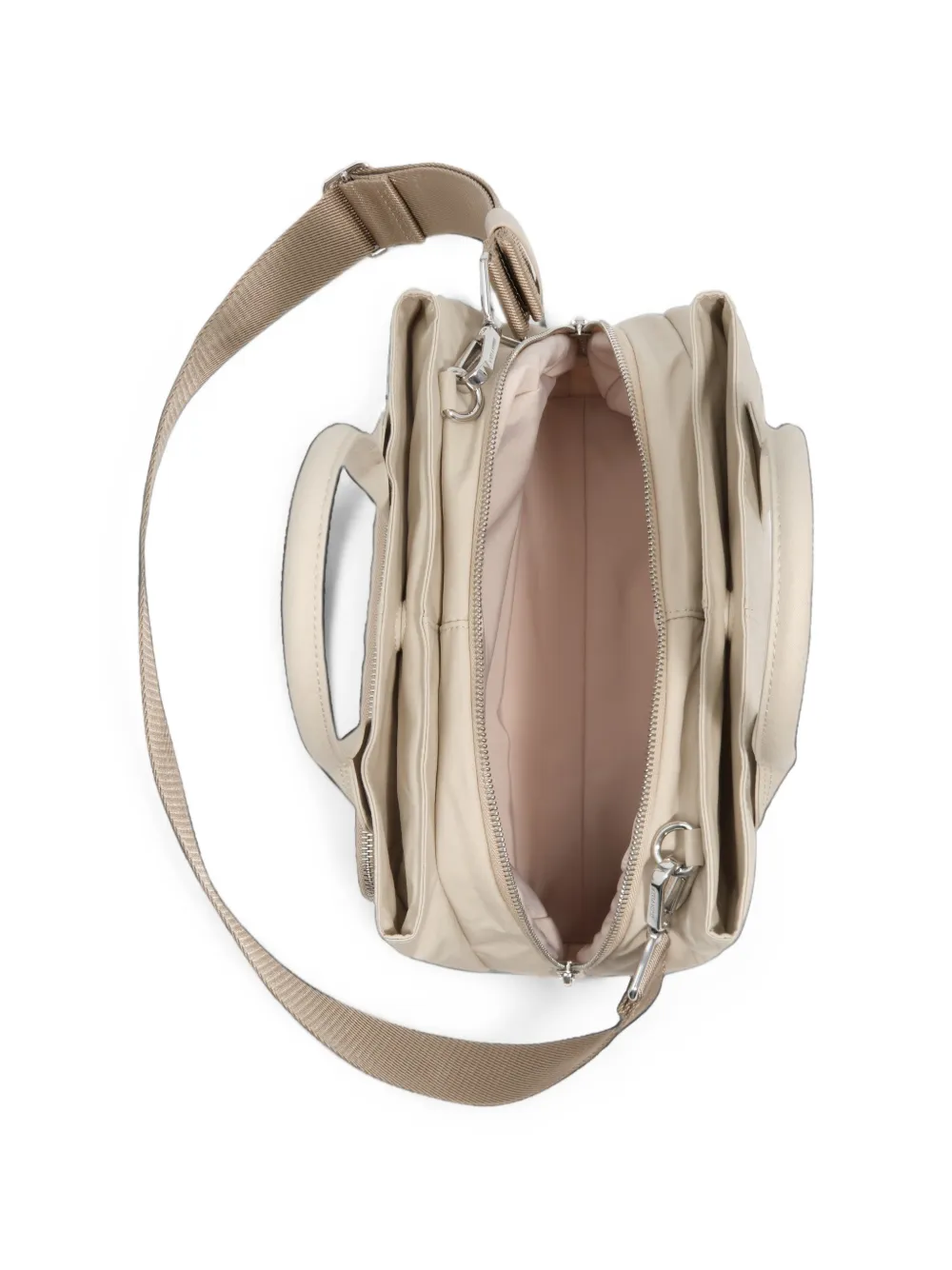 BIMBA Y LOLA Grote katoenen handtas met zak Beige