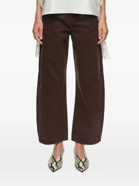 BIMBA Y LOLA barrel chocolate denim trousers with buckle