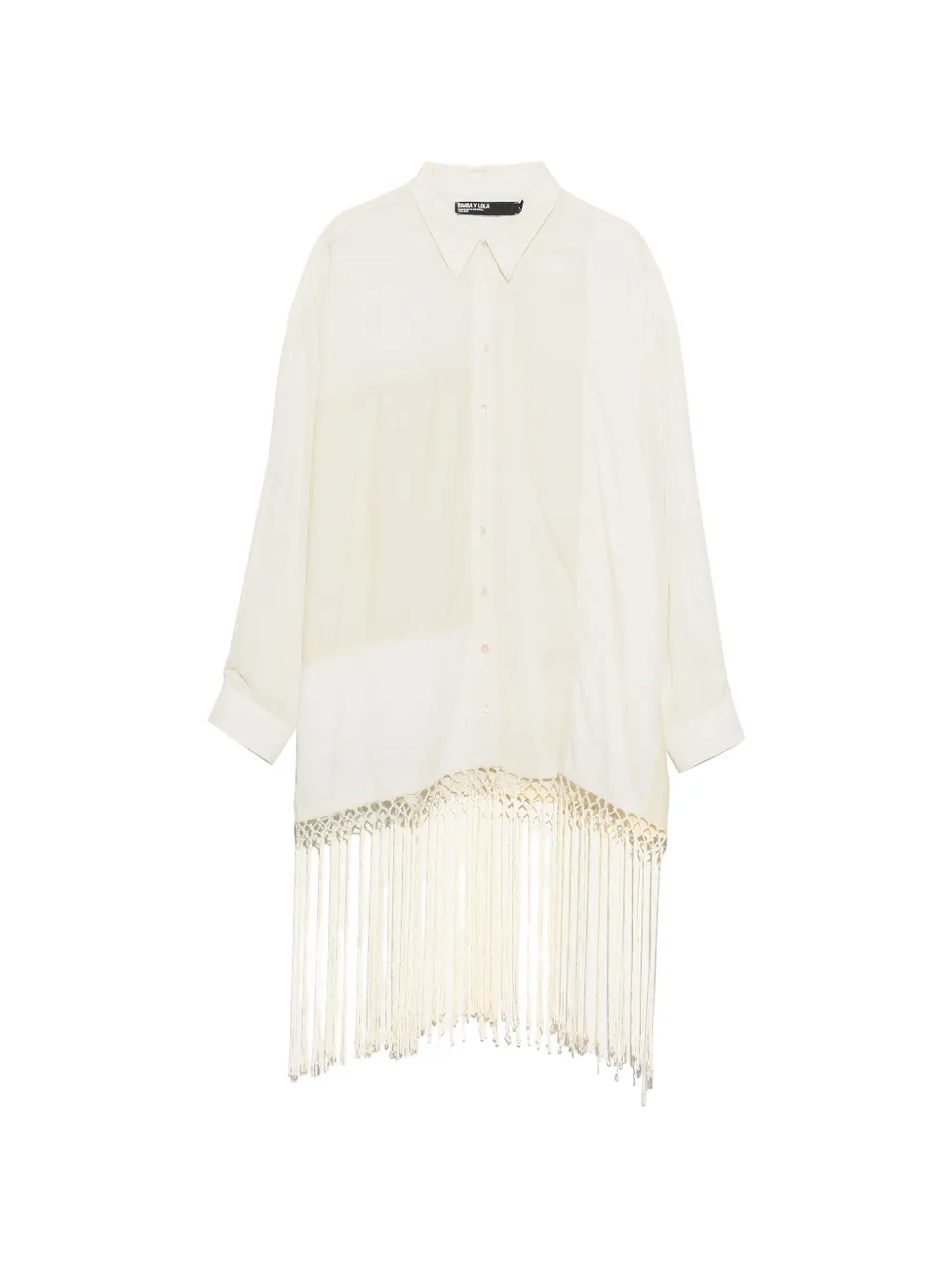 BIMBA Y LOLA cream patchwork fringed shirt