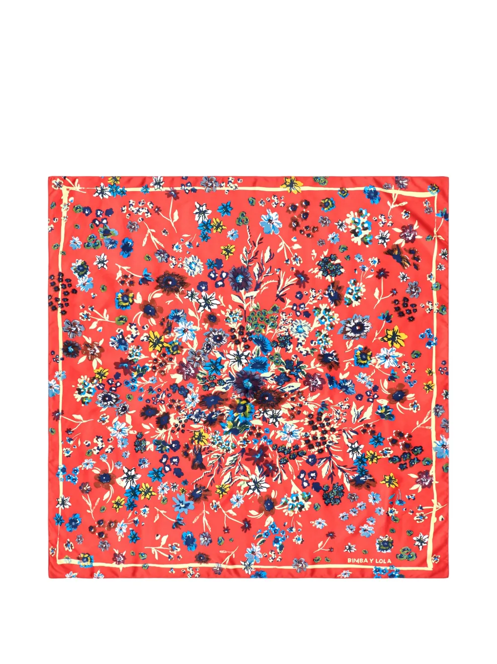 BIMBA Y LOLA red floral garden composition scarf · One Size