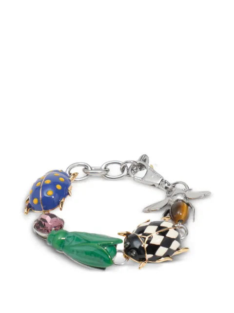 BIMBA Y LOLA  bracelet with enamel beetles and silver bee