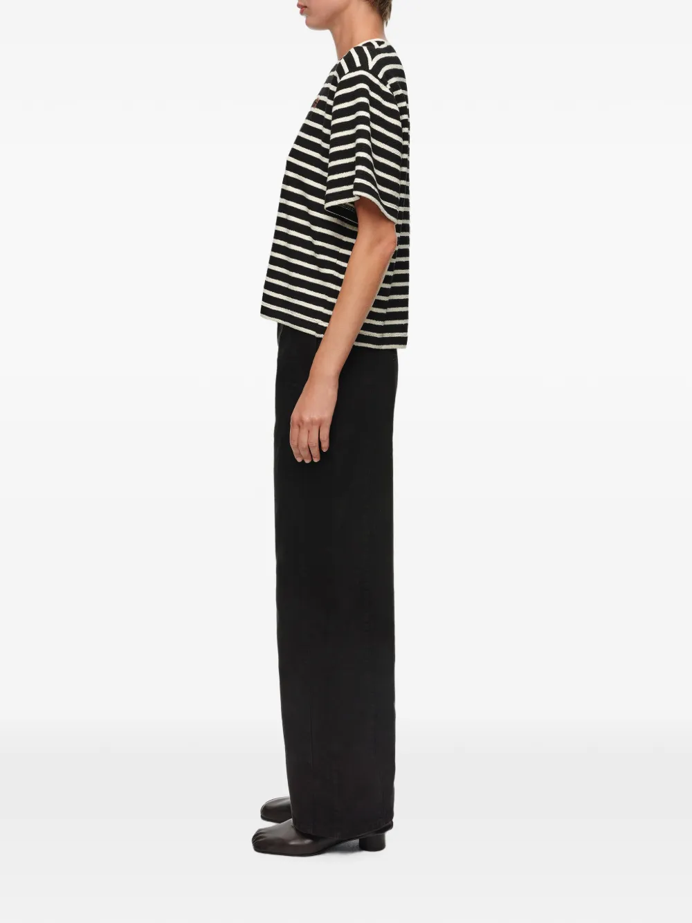 BIMBA Y LOLA Gestreept boxy T-shirt Zwart
