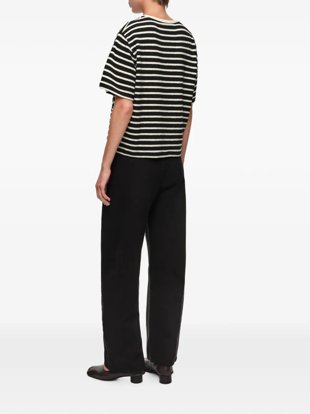 BIMBA Y LOLA Gestreept boxy T-shirt Zwart