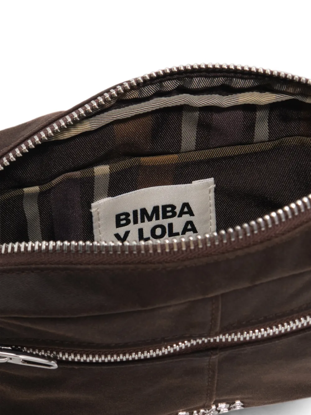 BIMBA Y LOLA Kleine gecoate crossbodytas Bruin