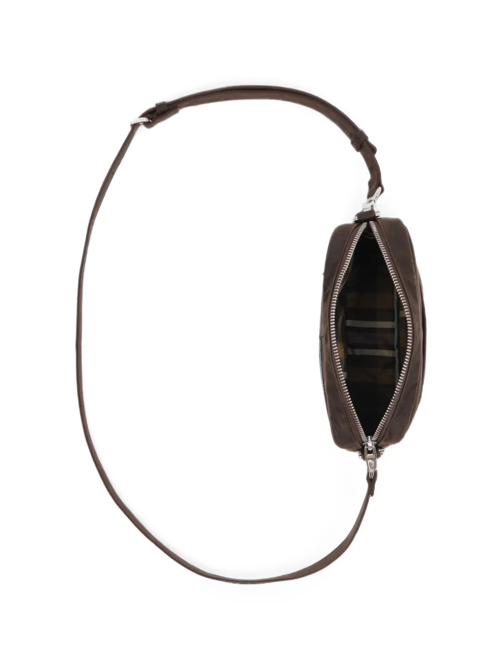 BIMBA Y LOLA Kleine gecoate crossbodytas Bruin