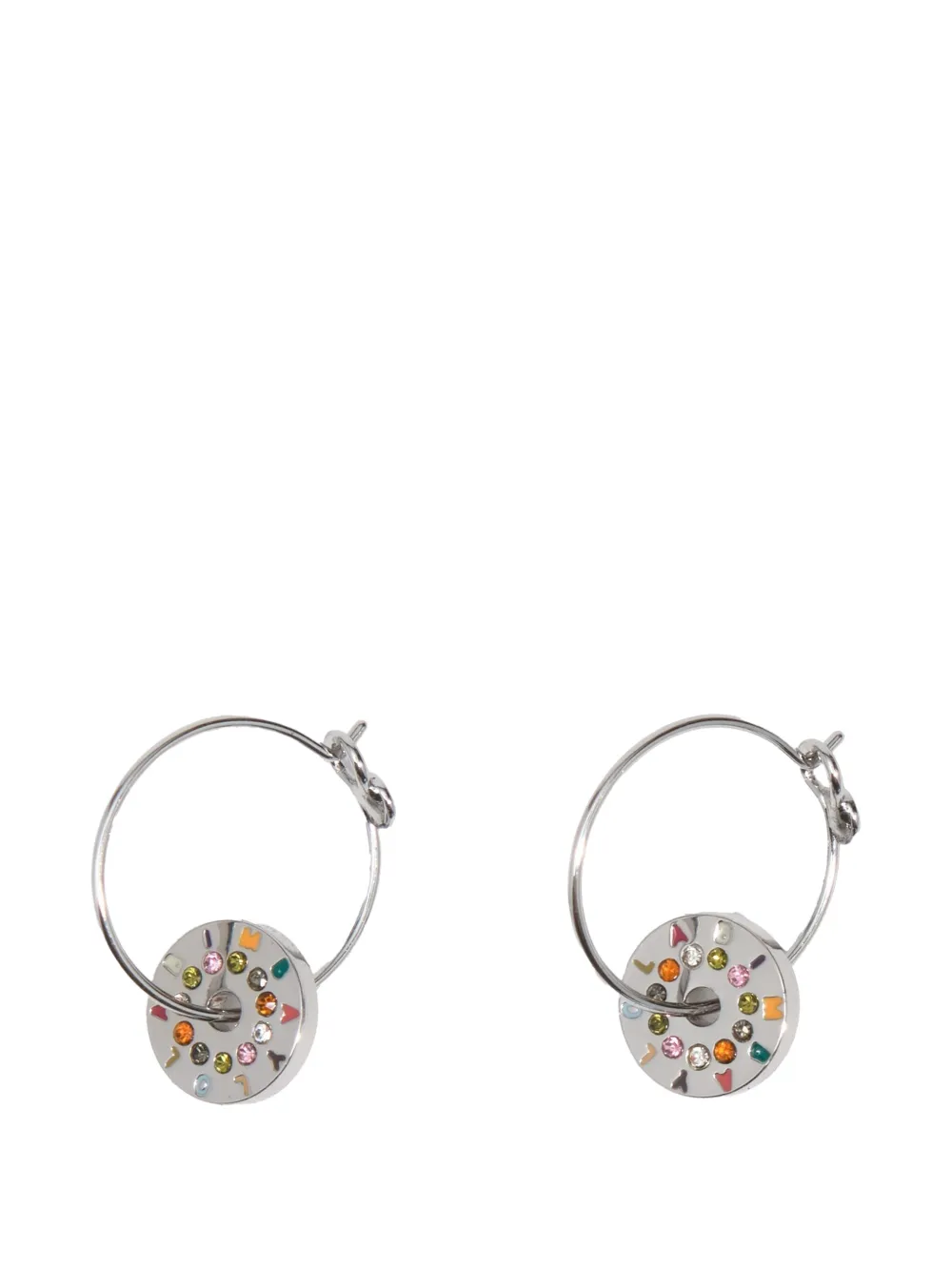 BIMBA Y LOLA boucles d’oreilles créoles médium en argent à logo et cristaux BIMBA Y LOLA boucles d’oreilles créoles médium en argent à logo et cristaux