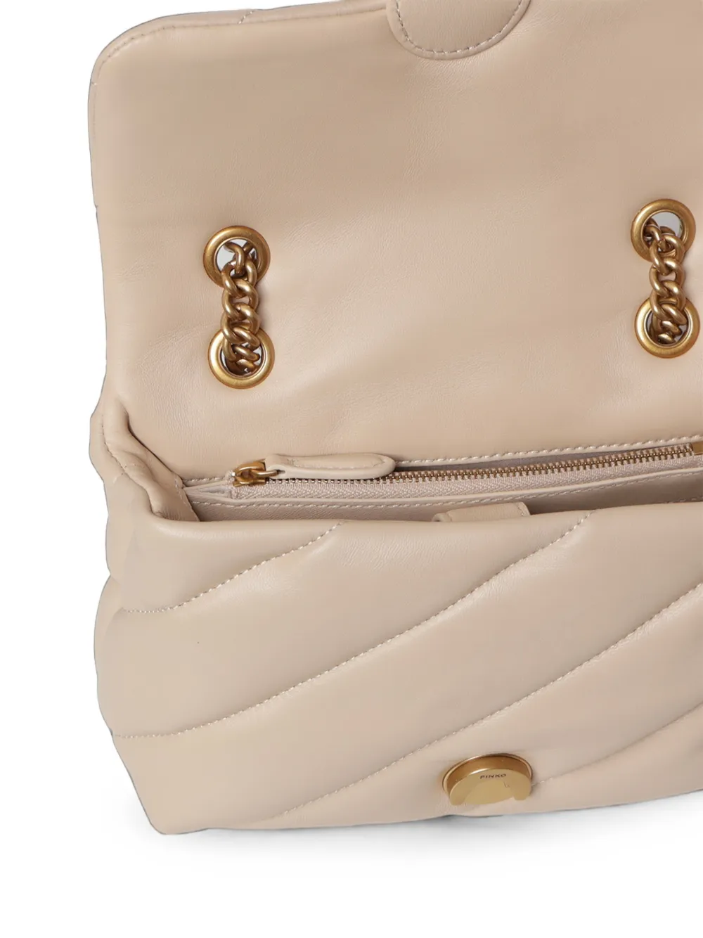 PINKO Mini Love Bag gewatteerde crossbodytas Beige
