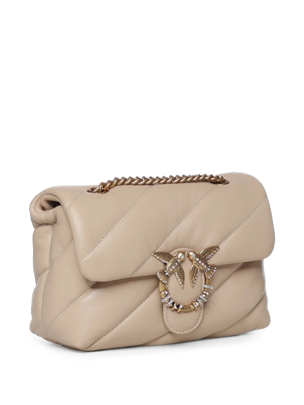 PINKO Mini Love Bag gewatteerde crossbodytas Beige